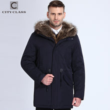 City Class Winter Fur Jacket Men Removable Raccoon Hood  Long Parka Mens Casual Jackets and Coats Cotton Fabric Camel Wool 17843